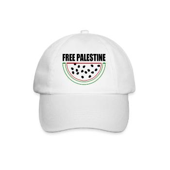 Free palestine Wassermelone Melone - Baseballkappe - Weiß/Weiß - Vorne