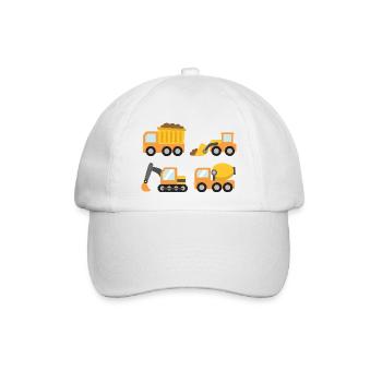 Orange Baufahrzeuge und LKW - Baseballkappe - Weiß/Weiß - Vorne