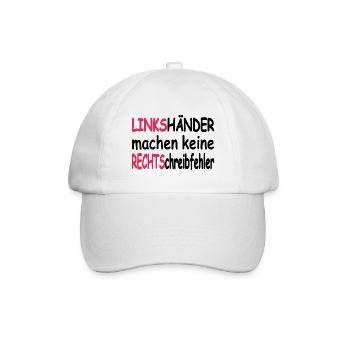 LINKShänder machen keine RECHTSchreibfehler - Baseballkappe - Weiß/Weiß - Vorne
