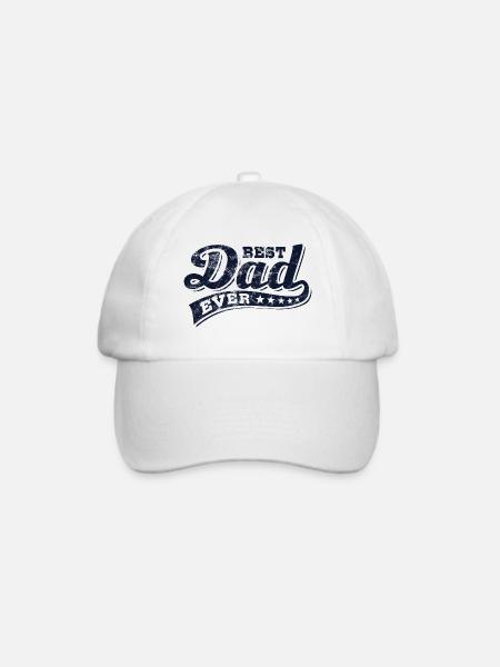 Best Dad Ever - Bester Papa - Vatertag - Baseballkappe - Weiß/Weiß