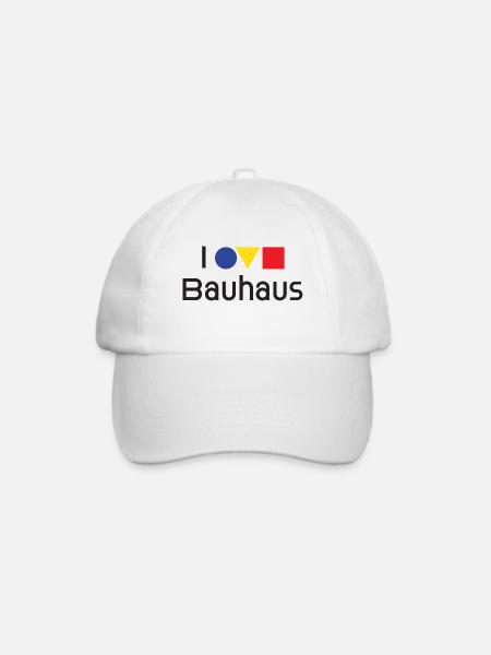I love Bauhaus - 100 Jahre Bauhaus, Weimar - Baseballkappe - Weiß/Weiß