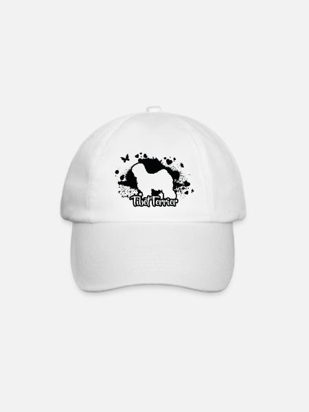 TIBET TERRIER Hund Hunde Rassehund Wilsigns - Baseballkappe - Weiß/Weiß