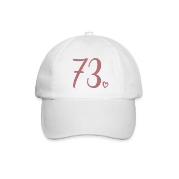 Süße Nummer 73, 73 Jahre alt, 73. Geburtstag Geschenk - Baseballkappe - Weiß/Weiß - Vorne