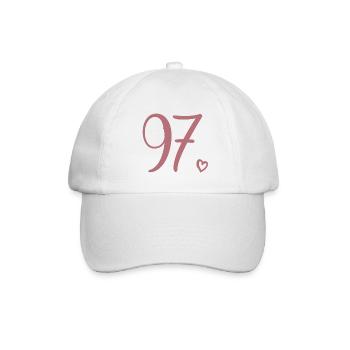 Süße Nummer 97, 97 Jahre alt, Geschenk zum 97. Geburtstag - Baseballkappe - Weiß/Weiß - Vorne
