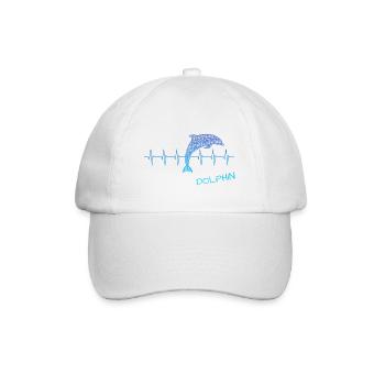 Dolphin, Delfin, Herzschlag mit Delfin, dolphin - Baseballkappe - Weiß/Weiß - Vorne