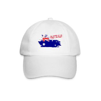 Australien, Down Under - Baseballkappe - Weiß/Weiß - Vorne