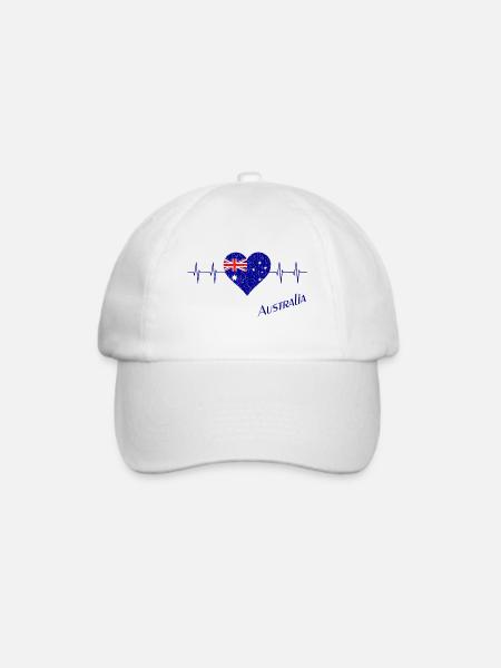 Australien - Baseballkappe - Weiß/Weiß