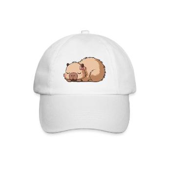 Süßes Capybara Rosa Schleife Capybara - Baseballkappe - Weiß/Weiß - Vorne