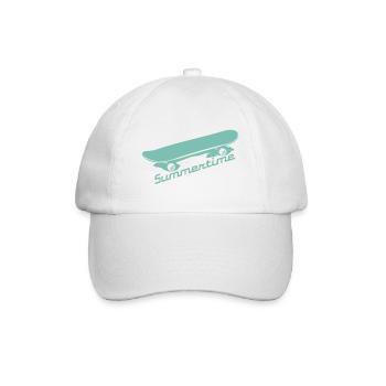 Skateboard mint - Baseballkappe - Weiß/Weiß - Vorne