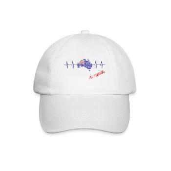 Australien, Down under - Baseballkappe - Weiß/Weiß - Vorne