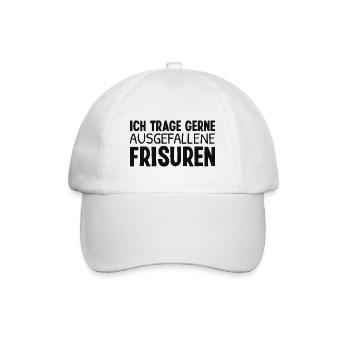 Glatze Ausgefallene Frisur Glatzen Glatzkopf - Baseballkappe - Weiß/Weiß - Vorne