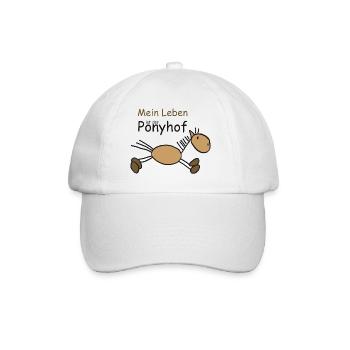 Mein Leben ist der Ponyhof - Baseballkappe - Weiß/Weiß - Vorne
