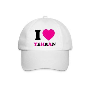 I Love Tehran - Baseballkappe - Weiß/Weiß - Vorne