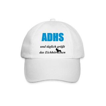 ADHS Eichhörnchen Geschenk - Baseballkappe - Weiß/Weiß - Vorne