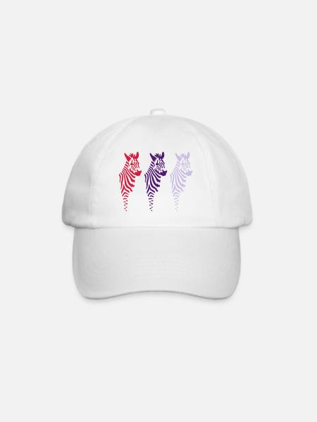 Three Zebras (b) - Baseballkappe - Weiß/Weiß