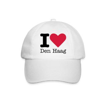 I Love Den Haag - Baseballkappe - Weiß/Weiß - Vorne