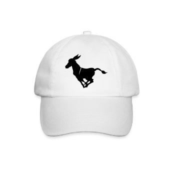 Süßer Esel im Galopp Grautier  - Baseballkappe - Weiß/Weiß - Vorne