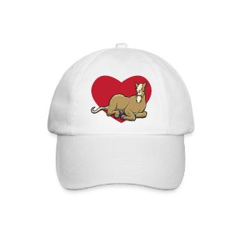 Ich liebe Pferde - Pferd mit Herz - Baseballkappe - Weiß/Weiß - Vorne