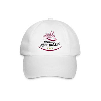 Eimer für Malle, Alle für Malle - Baseballkappe - Weiß/Weiß - Vorne