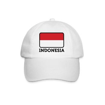 Nationalflagge von Indonesien - Baseballkappe - Weiß/Weiß - Vorne
