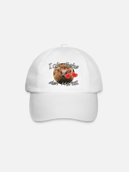 Ich liebe den Herbst Geschenk Igel Spruch Tier - Baseballkappe - Weiß/Weiß