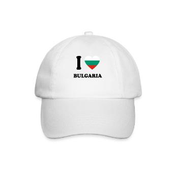 i love home land geschenk BULGARIA - Baseballkappe - Weiß/Weiß - Vorne