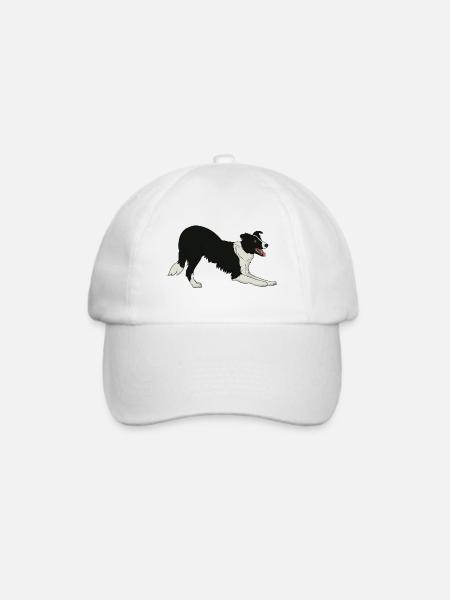 Border Collie - Baseballkappe - Weiß/Weiß