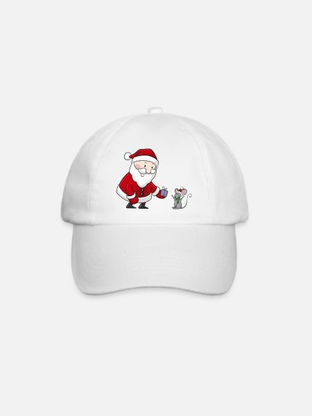 Süßer Comic Weihnachtsmann - Baseballkappe - Weiß/Weiß