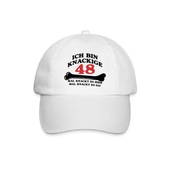 Geburtstag - Ich bin Knackige 48 - Baseballkappe - Weiß/Weiß - Vorne