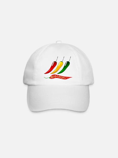 Chillis Peperoni - Baseballkappe - Weiß/Weiß