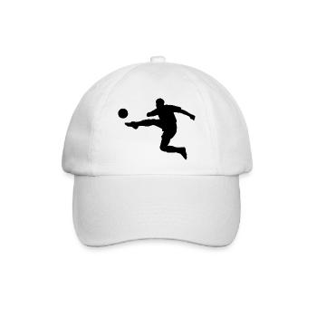 Fussballer beim Schuss - Baseballkappe - Weiß/Weiß - Vorne