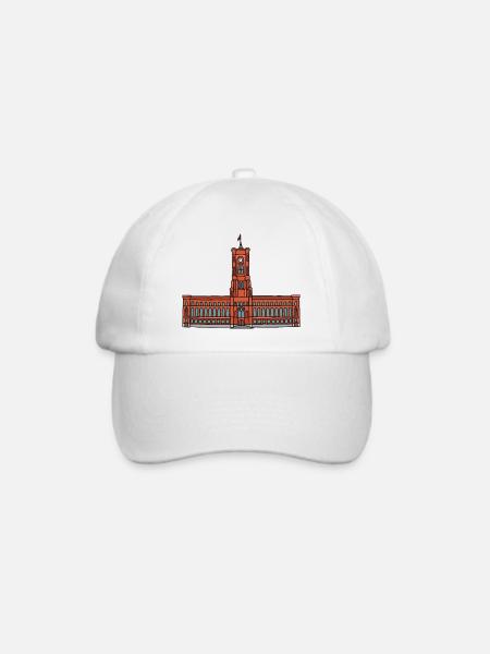 Rotes Rathaus BERLIN - Baseballkappe - Weiß/Weiß