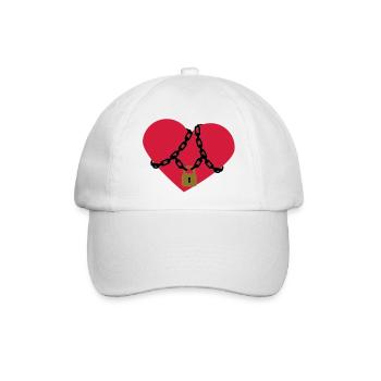 locked_heart - Baseballkappe - Weiß/Weiß - Vorne