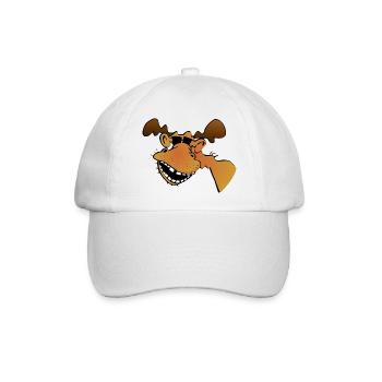 Elch mit Sonnenbrille - Baseballkappe - Weiß/Weiß - Vorne