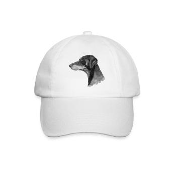 Dobermann Pincher - Baseballkappe - Weiß/Weiß - Vorne