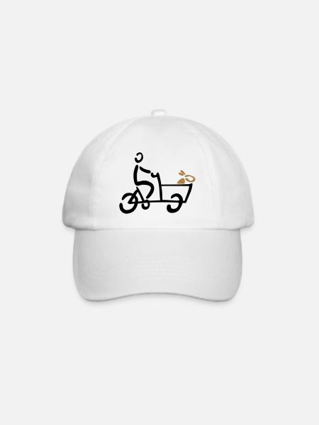 Bakfiets Hund Lastenrad Fahrrad - Baseballkappe - Weiß/Weiß