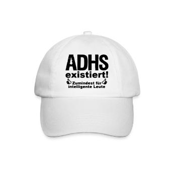 ADHS Spruch hyperaktiv Medizin Geschenk - Baseballkappe - Weiß/Weiß - Vorne