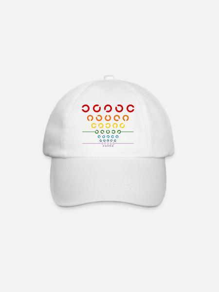 Regenbogen Sehtest - Baseballkappe - Weiß/Weiß