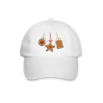 Lebkuchen Weihnachten Plätzchen Gebäck Kekse - Baseballkappe - Weiß/Weiß - Vorne