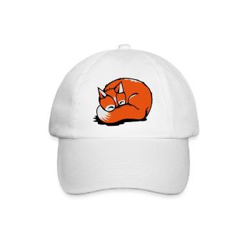 Schlafender Fuchs - Baseballkappe - Weiß/Weiß - Vorne