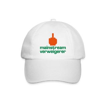 Mainstream-Verweigerer - Baseballkappe - Weiß/Weiß - Vorne