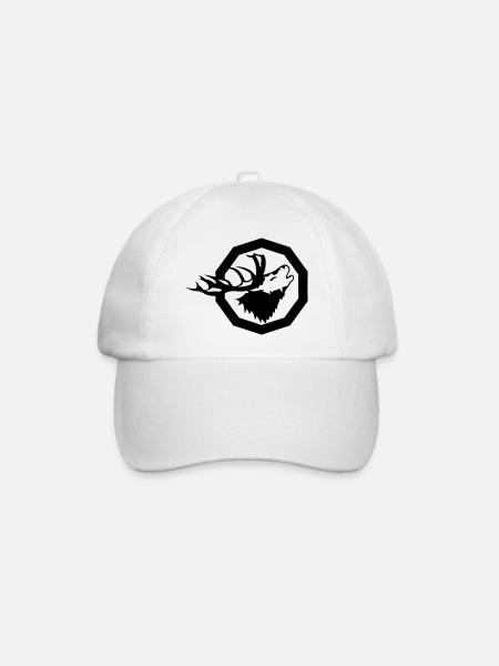 Jagd Logo Hirsch - Baseballkappe - Weiß/Weiß