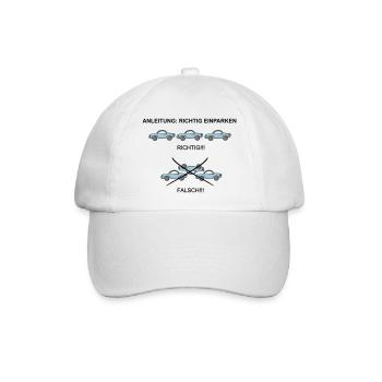 Anleitung richtig einparken - Baseballkappe - Weiß/Weiß - Vorne