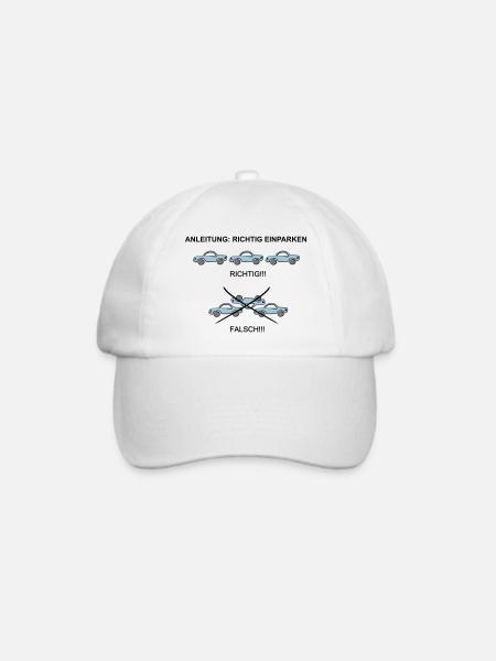 Anleitung richtig einparken - Baseballkappe - Weiß/Weiß