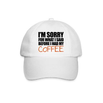 Coffee - Baseballkappe - Weiß/Weiß - Vorne