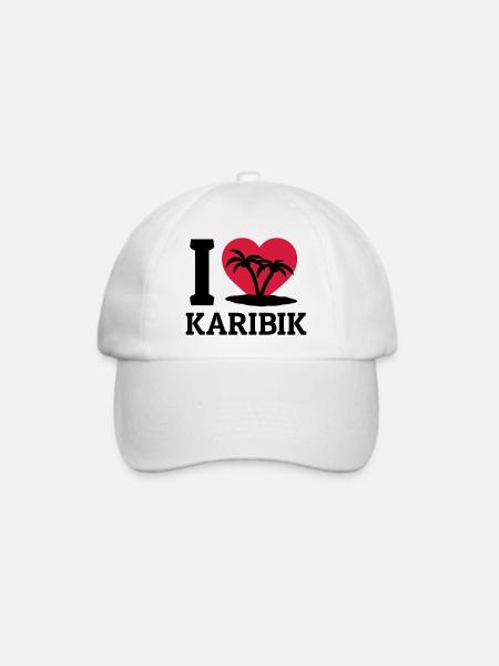 I love Karibik - Baseballkappe - Weiß/Weiß
