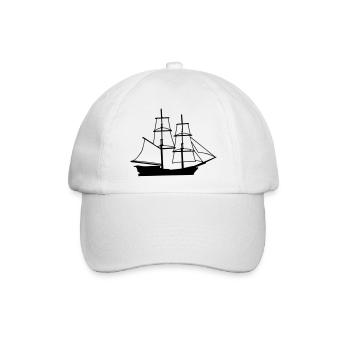 brick Schiff Zeichnung Segelboot Brigg Brigg - Baseballkappe - Weiß/Weiß - Vorne