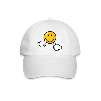 Smiley Attention - Baseballkappe - Weiß/Weiß - Vorne