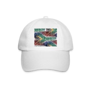 Südafrika - Kunstdesign - Baseballkappe - Weiß/Weiß - Vorne