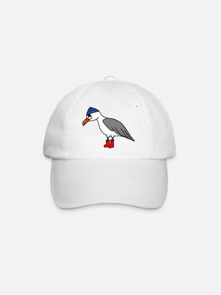 Möwe - Baseballkappe - Weiß/Weiß